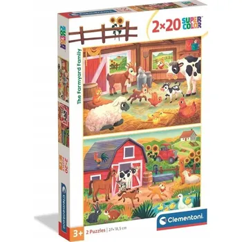 Puzzle Puzzle 2x20 dílků Country Life 24818 Farma Super Color Clementoni 3+