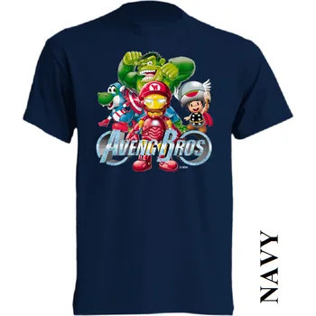 Pánské tričko levne-bavlnene-tricko-potisk-Avengers Barva: Navy - tmavě modrá, velikost: 5XL