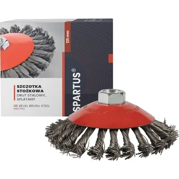 Drátěný kartáč Kuželový kartáč 125mm M14 ocelový drát pletený 0,5mm SPARTUS