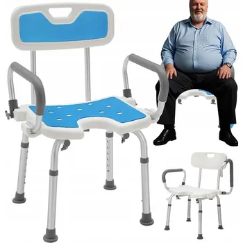 Koupelnové sedátko TABURET DO SPRCHY SPRCHOVÁ ŽIDLE HLINÍKOVÁ STOLIČKA OPĚRADLO ÚCHYTY