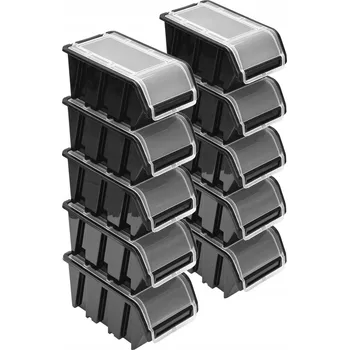 Úložný box 10x Uzavíratelná nádoba / box box NPKL10 KTR23F ČERNÁ