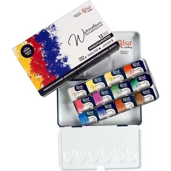 Výtvarná barva Rosa 3403212 Sada akvarelových barev Monopigmented 12 x 2,5 ml