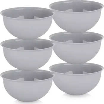 Plastové misky Sandy 13 cm, 500 ml, šedé, sada 6 ks
