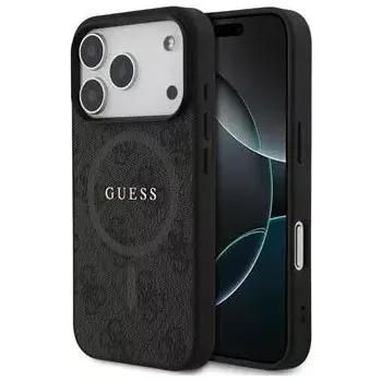 Pouzdro na mobilní telefon Guess PU Leather 4G Colored Ring MagSafe Zadní Kryt pro iPhone 17 Pro Black