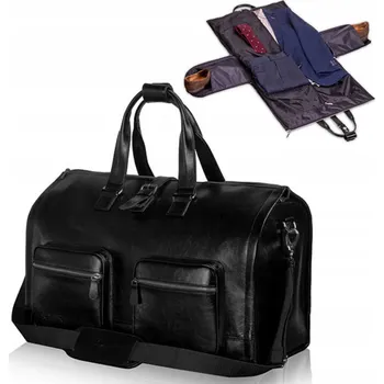Cestovní taška Víkendová taška na oblek 2v1 z pravé kůže SOLIER +