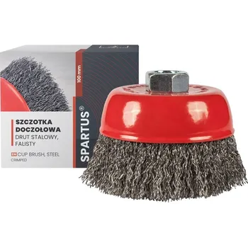 Drátěný kartáč Čelní kartáč 100mm M14 ocelový vlnitý drát 0,3mm 100mm M14 SPARTUS