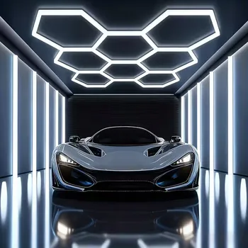 Lampička LED Lampa Hexagon Panel Osvětlení Dílna Garáž Dům 257x244cm 280W 6500K