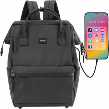 Městský batoh Batoh Himawari 1884 na notebook 15,6 - 16,4" s USB, voděodolný, černý