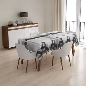 ubrus Sablio Ubrus Eiffelova věž stavba - 130x130 cm