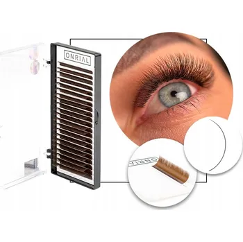 Umělé řasy UMĚLÉ ŘASY K PRODLUŽOVÁNÍ ONRIAL Tmavě Hnědá/21 PÁSKŮ/CC 0.07 MIX 6-13