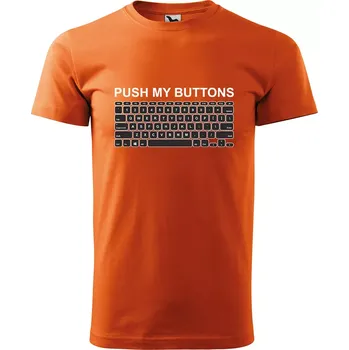 Pánské tričko Sablio Tričko s potiskem Push my buttons - oranžové 2XL