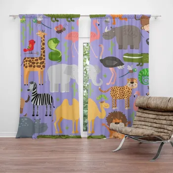 Závěs Sablio Závěs Animované safari: 2ks 140x250cm