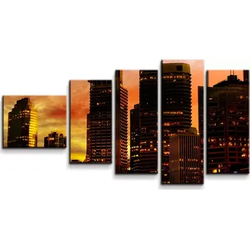 Obraz Sablio Obraz - 5-dílný Mrakodrapy - 100x60 cm