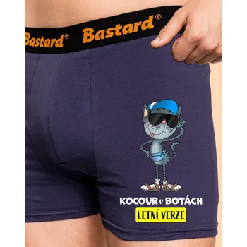 Trenýrky Bastard Kocour v botách boxerky Blue Navy