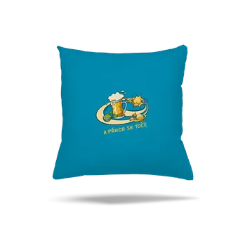 Polštář Bastard A přece se točí! polštář Blue Turquoise