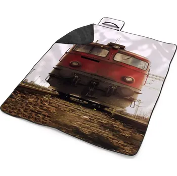 deka Sablio Plážová deka Červený vlak na kolejích: 200x140 cm