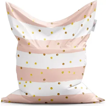 Sedací pytel Sablio Sedací vak Classic Pruhy a zlaté tečky - 150x100 cm