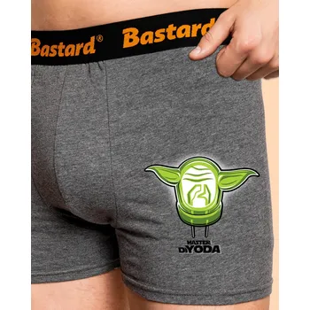 Trenýrky Bastard Mistr DiYoda boxerky Gray Melange