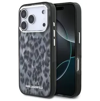 Pouzdro na mobilní telefon Karl Lagerfeld IML Leopard MagSafe Zadní Kryt pro iPhone 17 Pro Grey