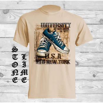 Pánské tričko panske-levne-bavlnene-tricko-vtipne-americke-tenisky Barva: Lime stone - krémová, velikost: XL