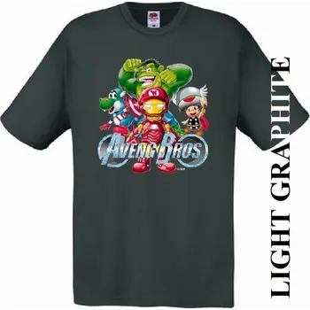 Pánské tričko levne-bavlnene-tricko-potisk-Avengers Barva: Light graphite - světle grafitová, velikost: XXL