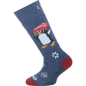 Sportovní oblečení Lasting dětské merino lyžařské ponožky SJT modré - S (34-37)