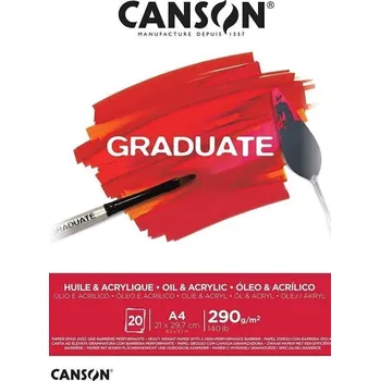 Výtvárné potřeby Canson Pad Graduate Huile & Acrylique Skicář 20 A4 290 g