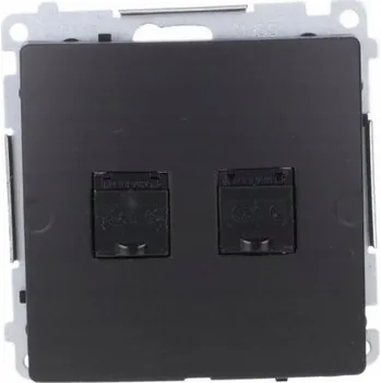 Elektrická zásuvka Počítačová zásuvka dvojitá RJ45 kat. 6 Černá matná Simon Basic