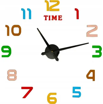 Hodiny Nalepovací nástěnné hodiny 12 číslic 80-90 cm černé ručičky barevné