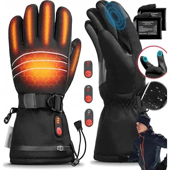 Rukavice Elektricky vyhřívané rukavice USB, dotyková obrazovka, ohřívač rukou černé L