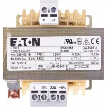 Transformátor Jednofázový transformátor 100VA 230V/24V