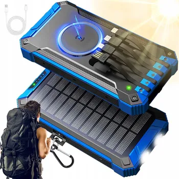 Powerbanka POWERBANKA 26800MAH SE 4 KABELY, 3 PORTY, 2 LED SVÍTILNY A BEZDRÁTOVÝM NABÍJENÍM