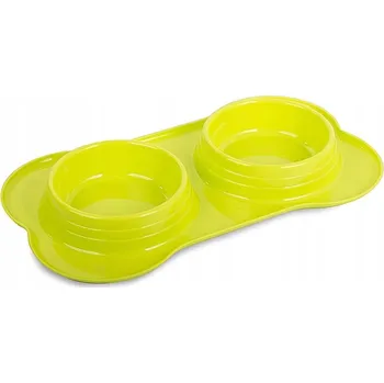 Miska pro psa Sada dvou plastových misek Rozz zelená 0,4 l