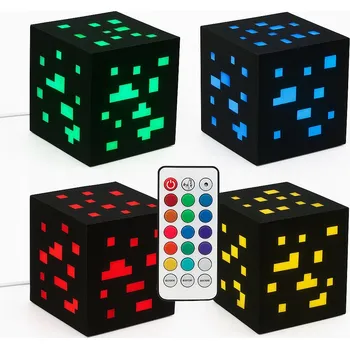 Lampička LED lampička Pixelová Kostka RGB 10x10cm USB gaming, noční lampa