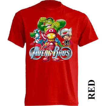 levne-bavlnene-tricko-potisk-Avengers Barva: Red - červená, velikost: 4XL