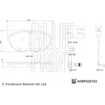Brzdová destička Blue Print ADBP420103 Sada brzdových destiček, kotoučové brzdy