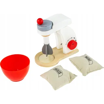 Dřevěná hračka Dřevěný kuchyňský robot mixér + příslušenství bílý