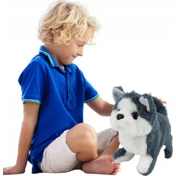 plyšák Pejsek na baterie chodící štěkající chlupatý