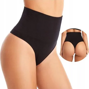 Kalhotky DÁMSKÉ STAHUJÍCÍ KALHOTKY ZPEVŇUJÍCÍ BŘICHO TANGA BRAZILKY ČERNÉ BAVLNA XL