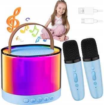 Mikrofon KARAOKE SADA PRO DĚTI 2 MIKROFONY BEZDRÁTOVÝ REPRODUKTOR 2X MIKROFON