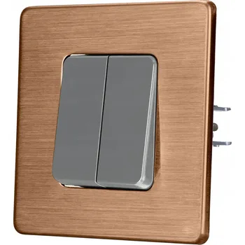 vypínač Spínač Jednopólový Dvojitý Ocel PVD COPPER Šedý Plast