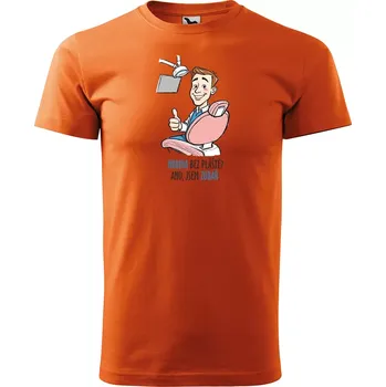Dámské tričko Sablio Tričko s potiskem pro zubaře Hrdina bez pláště? Ano, jsem zubař - oranžové 3XL