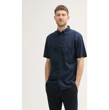 Pánská košile Tom Tailor pánská košile Tom Tailor-1045099 N, ležérní, s krátkým rukávem, regular střih, lněná, velikost L