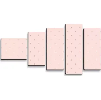 Obraz Sablio Obraz - 5-dílný Růžové křížky na světle růžové - 100x60 cm