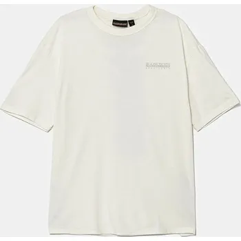 Dětské bavlněné tričko Napapijri S-AHR béžová barva, s potiskem, NP0A88ZO2061 NP0A88ZO2061.134.172 01X, vel. 146-152