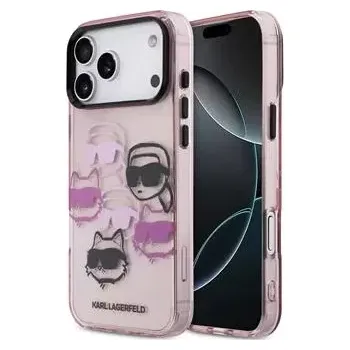Pouzdro na mobilní telefon Karl Lagerfeld IML Multi K&CH Heads Zadní Kryt pro iPhone 17 Pro Max Pink