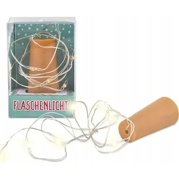 Vánoční osvětlení Korek do láhve s 10 LED solárními světýlky DRÁTEK studená bílá