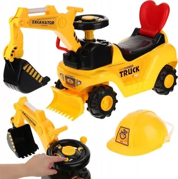 autíčko Bagr Odrážedlo s Pohyblivou Lžící a Radlicí pro Děti se Zvuky