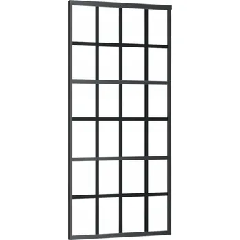 Interiérové dveře Posuvné skleněné dveře s tichým dovíráním, 90x205 cm, čiré/černé