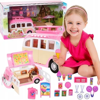 Doplněk pro panenku AUTO KAMPER ZMRZLINOVÝ STÁNEK PRO PANENKY + PŘÍSLUŠENSTVÍ